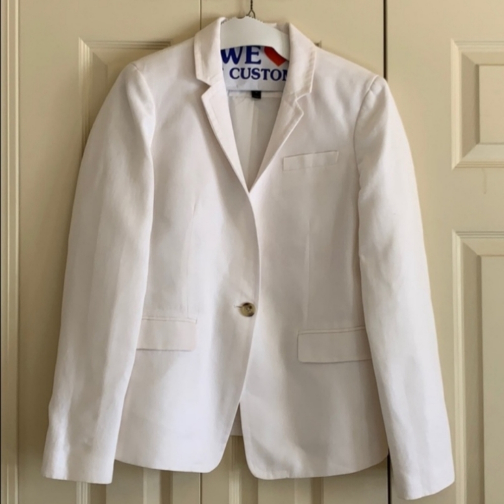 J.Crew Regent Blazer Size 10 White Linen